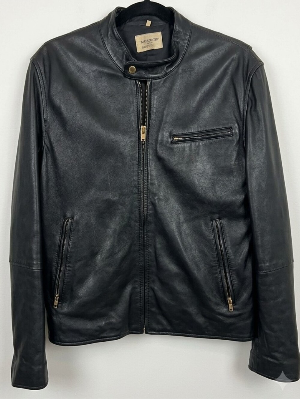 Levi's Made & Crafted Made In Italy Black Leather Zip-Front Bomber Jacket